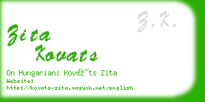 zita kovats business card